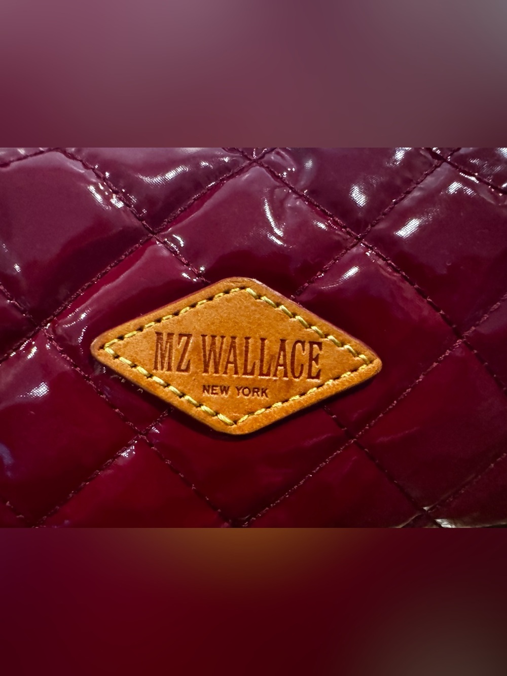 MZ WALLACE BACKPACK—Quilted “Cranberry Lacquer” with leather details - Picture 8 of 16